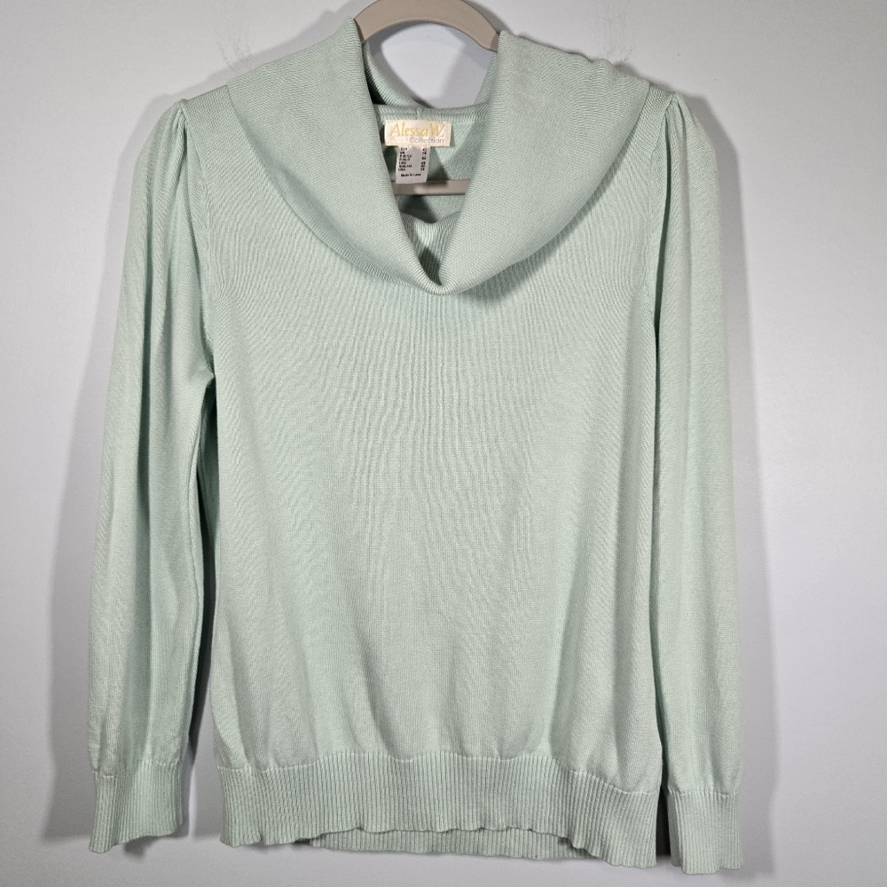 Womens Mint Green Cowl Neck Sweater Size 10‎